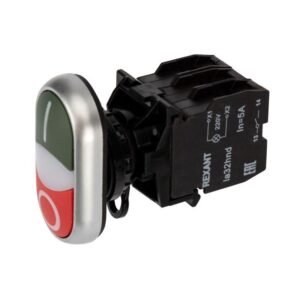 Кнопка LA32 красно-зел. "Пуск-Стоп" с подсветкой NO+NC Rexant 36-5542 оптом купить цена