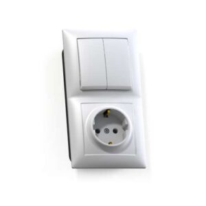 Блок СП БКВР-412 Селена (2-кл. выкл. + розетка с заземл.) бел. Кунцево 8208 оптом купить цена