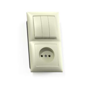 Блок СП БКВР-410 Селена (3-кл. выкл. + розетка) сл. кость Кунцево 8172 оптом купить цена