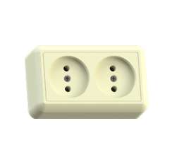 Розетка 2-м ОП Оптима РА10-373 10А IP20 без заземл. с монтаж. пластиной сл. кость Кунцево 8037 оптом купить цена