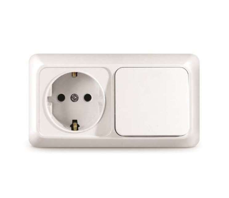 Блок ОП Олимп 1-кл. вык.+ роз. с заземл. горизонт. бел. UNIVersal О0032 купить оптом выгодно Блок ОП Олимп 1-кл. вык.+ роз. с заземл. горизонт. бел. UNIVersal О0032 оптом купить цена