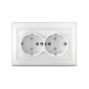 Розетка 2-м СП Севиль 16А IP24 с заземл. защ. шторки бел. UNIVersal С0050 оптом купить цена