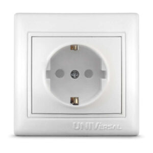 Розетка 1-м СП Севиль 16А IP32 с заземл. защ. шторки бел. UNIVersal С0049 оптом купить цена
