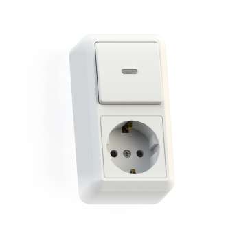 Блок комбинированный ОП БКВР-432 Оптима (1-кл. выкл. с подсветкой + розетка с заземл.) бел. Кунцево 8065 купить оптом выгодно Блок комбинированный ОП БКВР-432 Оптима (1-кл. выкл. с подсветкой + розетка с заземл.) бел. Кунцево 8065 оптом купить цена