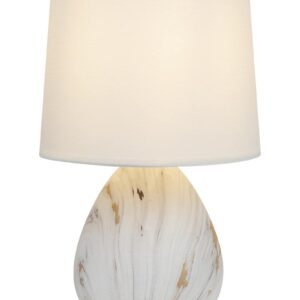 Настольная лампа Rivoli Damaris D7037-501 1 * Е14 40 Вт керамика белая с золотом с абажуром купить оптом недорого