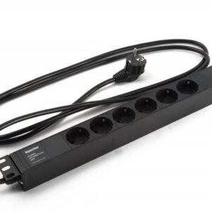 Блок розеток 6-м 16А SHE19-6SH-S-2.5EU Schuko горизонт. с выкл. шнур 2.5м Hyperline 397026 оптом купить цена