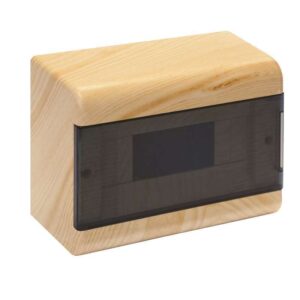 Щиток ОП Тусо 9мод. с прозр. двер. 222х160х93мм IP40 сосна на светл. основе Рувинил 68029-27М оптом купить цена