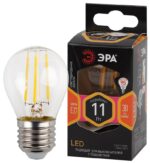 Лампочка светодиодная ЭРА F-LED P45-11W-827-E27 Е27 / Е27 11Вт филамент шар теплый белый свет купить оптом недорого
