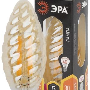 Лампочка светодиодная ЭРА F-LED BTW-5W-827-E14 gold Е14 / Е14 5Вт филамент свеча витая золотая теплый белый свет купить оптом недорого