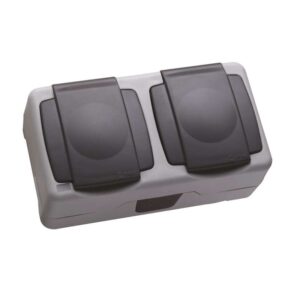 Розетка 2-м ОП 16А IP55 сер. Makel 36064206 оптом купить цена