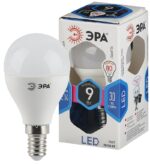 Лампочка светодиодная ЭРА STD LED P45-9W-840-E14 E14 / Е14 9Вт шар нейтральный белый свет купить оптом недорого