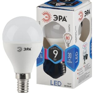 Лампочка светодиодная ЭРА STD LED P45-9W-840-E14 E14 / Е14 9Вт шар нейтральный белый свет купить оптом недорого