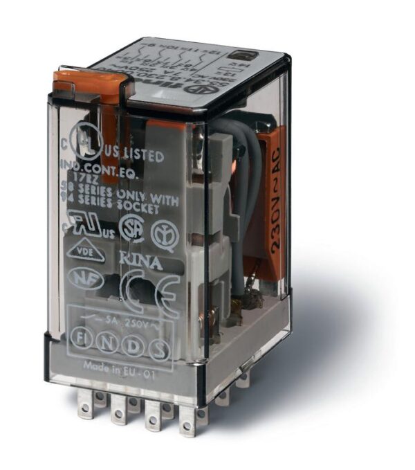Реле миниатюрное универсальное 4CO 7А 230В AC FINDER 553482300054 оптом купить цена