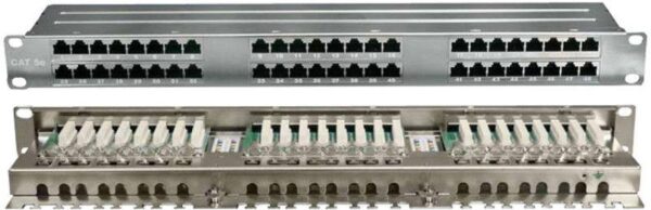 Патч-панель 19дюйм 1U кат.5E полн. экранир. 48 портов RJ45 Dual IDC PPHD-19-48-8P8C-C5E-SH-110D высок. плотности Hyperline 420641 оптом купить цена
