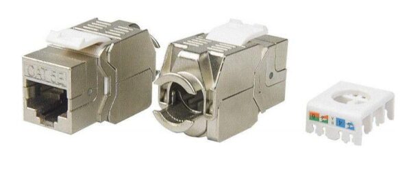 Вставка Keystone Jack RJ45 (8P8C) кат.5E экранир. KJ8-8P8C-C5e-180-TLS-SH-F-WH 180град. Toolless бел. Hyperline 426191 оптом купить цена