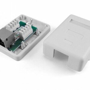 Розетка компьютерная 1-м ОП SB1-1-8P8C-C5e-SH-WH RJ45 (8P8C) кат.5E экранир. Dual IDC Hyperline 430229 оптом купить цена