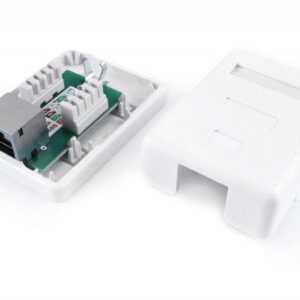 Розетка компьютерная 1-м ОП SB1-1-8P8C-C6-SH-WH RJ45 (8P8C) кат.6 экранир. Dual IDC Hyperline 430236 оптом купить цена