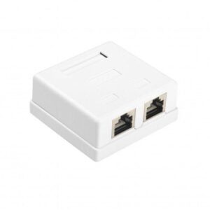 Розетка компьютерная 2-м ОП SB1-2-8P8C-C6-SH-WH RJ45 (8P8C) кат.6 экранир. Dual IDC Hyperline 430237 оптом купить цена