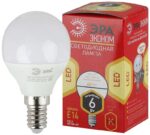 Лампочка светодиодная ЭРА RED LINE ECO LED P45-6W-827-E14 E14 / Е14 6Вт шар теплый белый свет купить оптом недорого