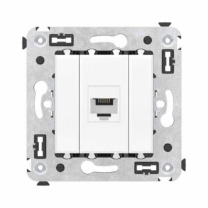 Розетка телефонная 1-м СП Avanti "Белое облако" RJ12 без шторок механизм DKC 4400613 оптом купить цена