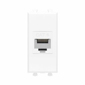 Розетка компьютерная 1мод. Avanti "Белое облако" RJ45 кат.6 без шторок модульная механизм DKC 4400691 оптом купить цена