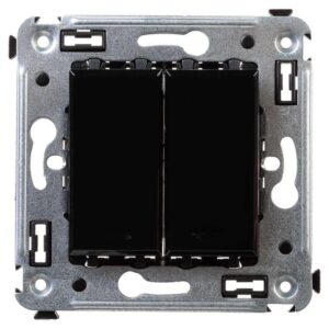 Выключатель 2-кл. 2мод. СП Avanti "Черный квадрат" 16А IP20 черн. DKC 4402104 оптом купить цена