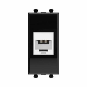 Розетка телефонная 1мод. Avanti "Черный квадрат" RJ12 без шторок модульная механизм DKC 4402611 оптом купить цена