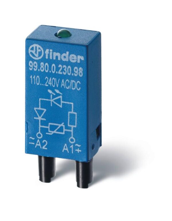 Модуль индикации и защиты LED + диод ( + A1) 6...24В DC зел. FINDER 9980902499 оптом купить цена