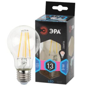 Лампочка светодиодная ЭРА F-LED A60-13W-840-E27 Е27 / Е27 13Вт филамент груша нейтральный белый свет купить оптом недорого