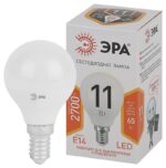 Лампочка светодиодная ЭРА STD LED P45-11W-827-E14 E14 / Е14 11Вт шар теплый белый свет купить оптом недорого