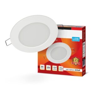 Светильник светодиодный RLP-eco 6Вт 4000К IP40 420лм 230В 120/100мм ДВО кругл. встраив. панель бел. IN HOME 4690612009995 оптом купить цена