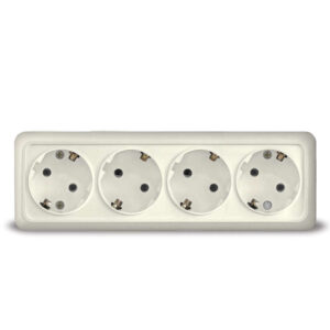 Розетка 4-м ОП Олимп с заземл. сл. кость UNIVersal 1169 оптом купить цена