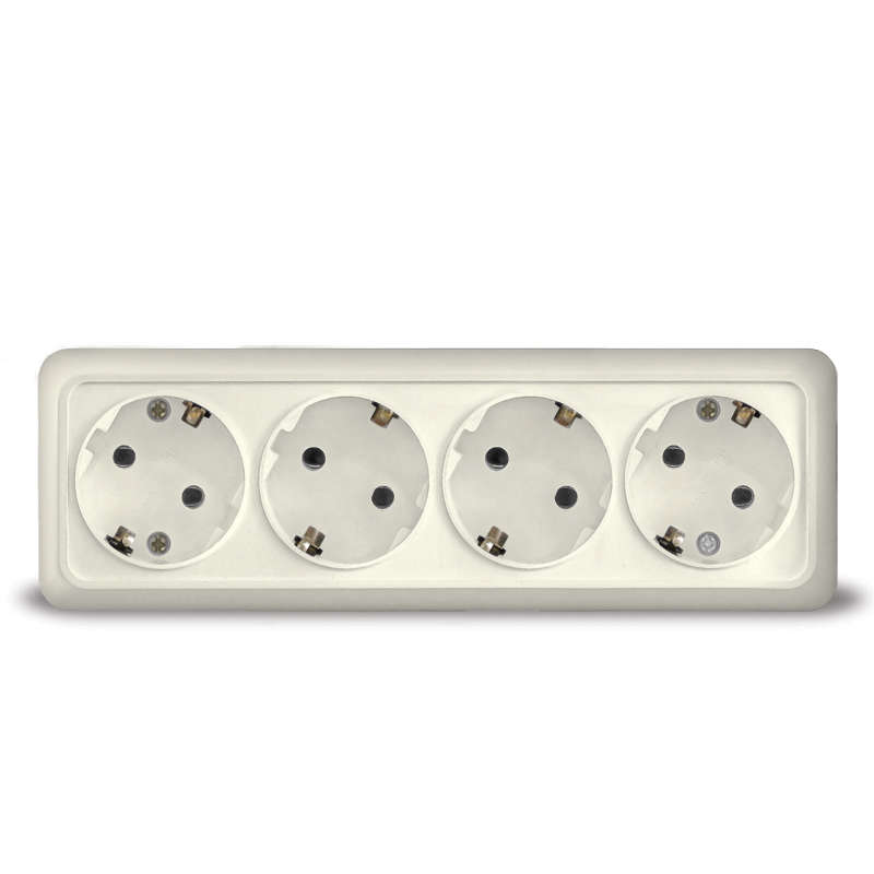 Розетка 4-м ОП Олимп с заземл. сл. кость UNIVersal 1169 купить оптом выгодно Розетка 4-м ОП Олимп с заземл. сл. кость UNIVersal 1169 оптом купить цена