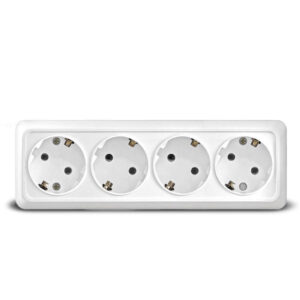 Розетка 4-м ОП Олимп с заземл. бел. UNIVersal 1163 оптом купить цена