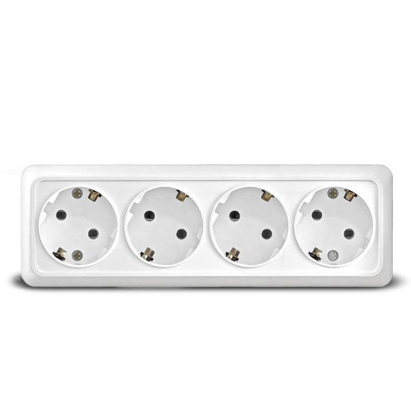 Розетка 4-м ОП Олимп с заземл. бел. UNIVersal 1163 купить оптом выгодно Розетка 4-м ОП Олимп с заземл. бел. UNIVersal 1163 оптом купить цена