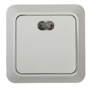 Выключатель 1-кл. ОП Bolleto 10А IP20 7121 накладной с подсветкой бел. ASD / IN HOME 4680005959754 оптом купить цена