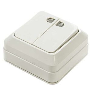 Выключатель 2-кл. ОП Bolleto 10А IP20 7123 накладной с подсветкой бел. ASD / IN HOME 4680005959778 оптом купить цена