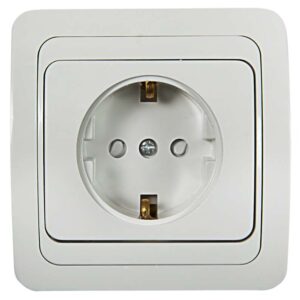 Розетка 1-м CLASSICO защ. шторки с заземл. 2028x бел. ASD / IN HOME 4690612000978 оптом купить цена