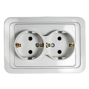 Розетка 2-м CLASSICO с заземл. 2128 бел. ASD / IN HOME 4680005959921 оптом купить цена