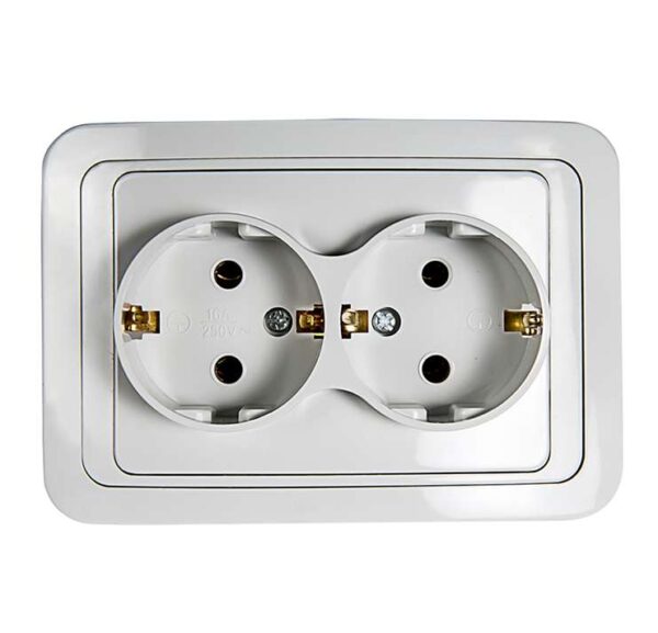 Розетка 2-м CLASSICO с заземл. 2128 бел. ASD / IN HOME 4680005959921 оптом купить цена