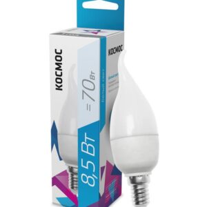 Лампа светодиодная 8.5Вт свеча на ветру 4500К бел. E14 220В КОСМОС LkecLED8.5wCWE1445 оптом купить цена