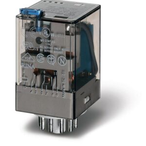 Реле электромеханическое универс. монтаж в розетку 3CO 10А AgNi 24В DC RTI 11-штырьковый разъем FINDER 601390240040 оптом купить цена