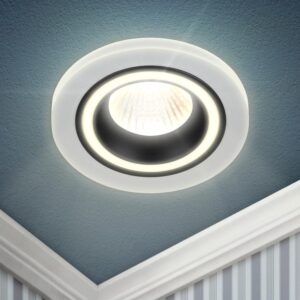 Встраиваемый светильник декоративный ЭРА DK90 WH/BK MR16/GU5.3 белый/черный купить оптом недорого
