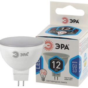 Лампочка светодиодная ЭРА STD LED MR16-12W-840-GU5.3 GU5.3 12 Вт софит нейтральный белый свет купить оптом недорого