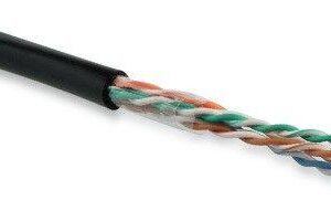 Кабель витая пара U/UTP кат.5E 4х2х24AWG solid PE Outdoor UUTP4-C5E-S24-OUT-PE-BK-500 черн. (м) Hyperline 49118 оптом купить цена
