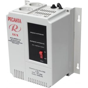 Стабилизатор напряжения АСН-2000 Н/1-Ц Lux 1ф 2кВт IP20 настен. релейный с двумя розетками Ресанта 63/6/15 оптом купить цена