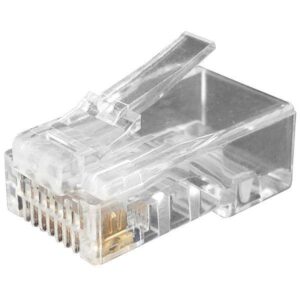 Разъем PLUG-8P8C-U-C6-100 RJ45 (8P8C) под витую пару кат.6 (50/50микродюйм) универс. (для ож и мж кабеля) (уп.100шт) Hyperline 49367 оптом купить цена