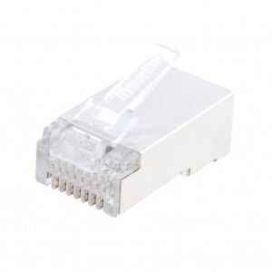 Разъем RJ45 (8P8C) под витую пару кат.5E экранир. PLUG-8P8C-U-C5-SH-100 универс. (для ож и мж кабеля) (уп.100шт) Hyperline 49375 оптом купить цена