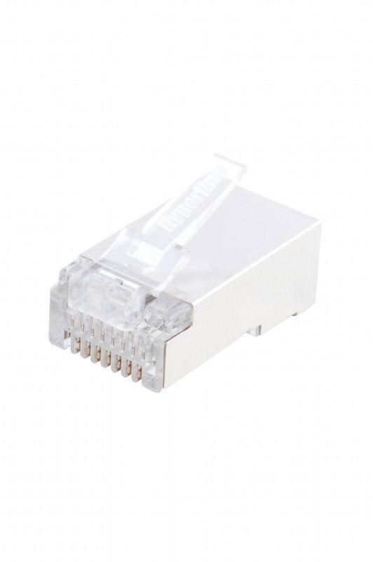 Разъем RJ45 (8P8C) под витую пару кат.5E экранир. PLUG-8P8C-U-C5-SH-100 универс. (для ож и мж кабеля) (уп.100шт) Hyperline 49375 купить оптом выгодно Разъем RJ45 (8P8C) под витую пару кат.5E экранир. PLUG-8P8C-U-C5-SH-100 универс. (для ож и мж кабеля) (уп.100шт) Hyperline 49375 оптом купить цена