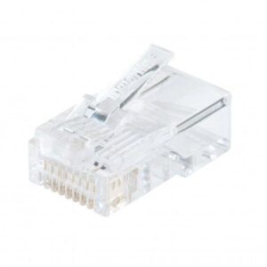 Разъем RJ45 8P8C кат.5E UTP PLUG-8P8C-U-C5-100 для ож и мж кабеля Hyperline 49377 оптом купить цена